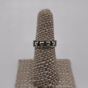 Size 6.75 Sterling Silver Cute Hearts Love Ring A2200